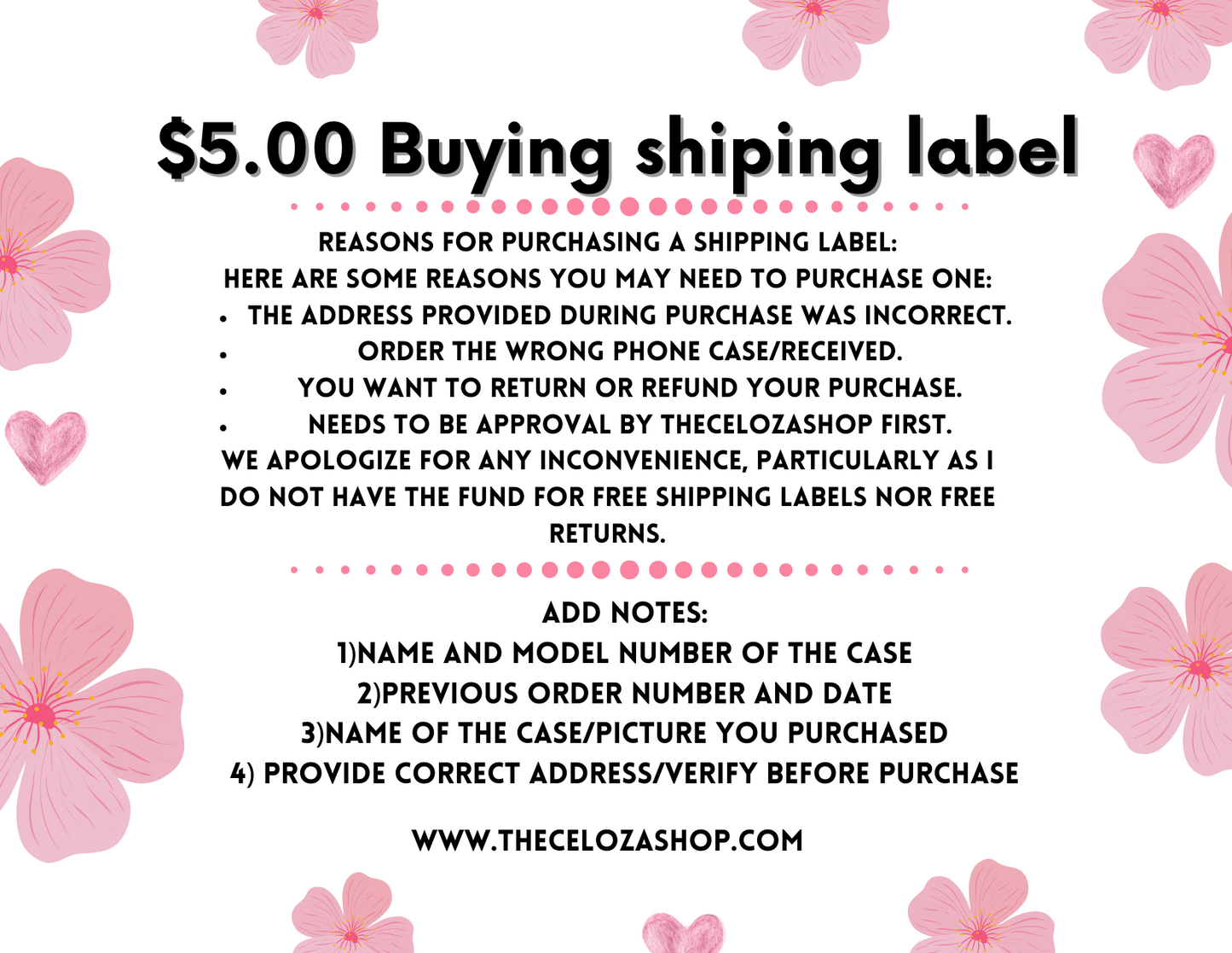 $5 Shipping label